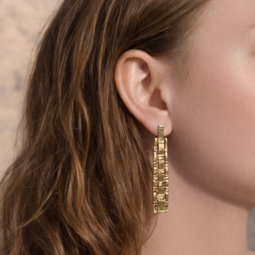 STRAW WEAVE XL earrings