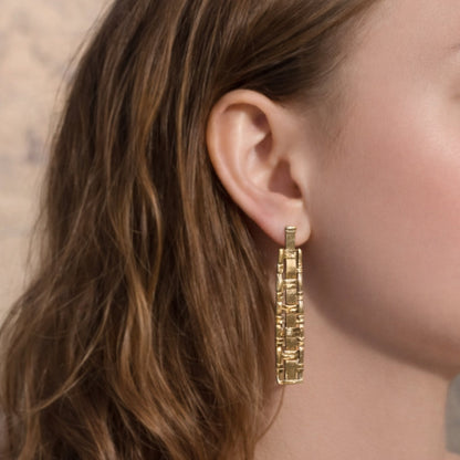 STRAW WEAVE XL earrings